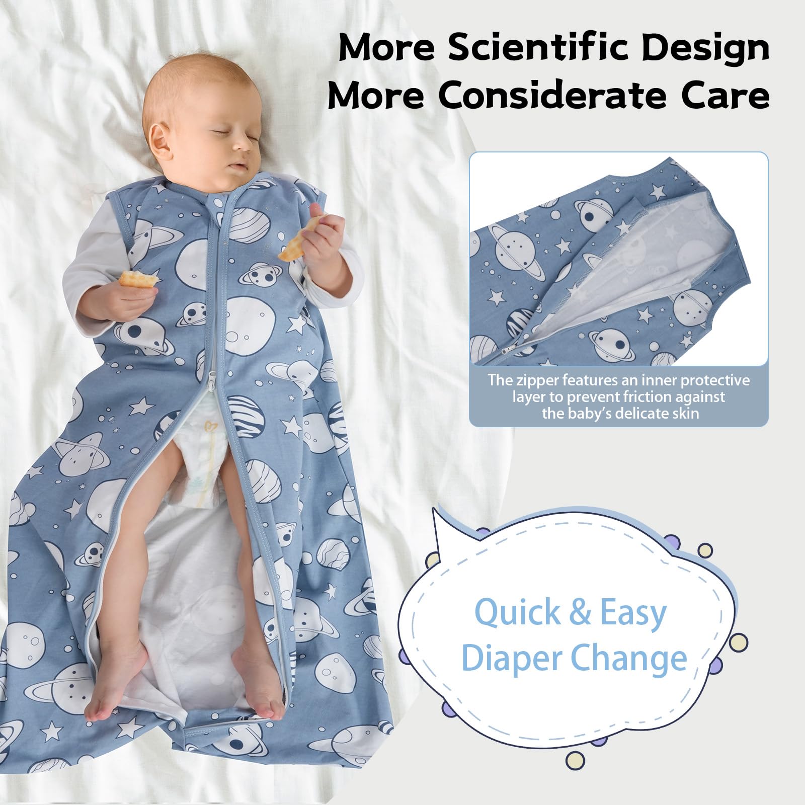 Wrrernsin sleep sack collar cover guards skin from zipper contact.