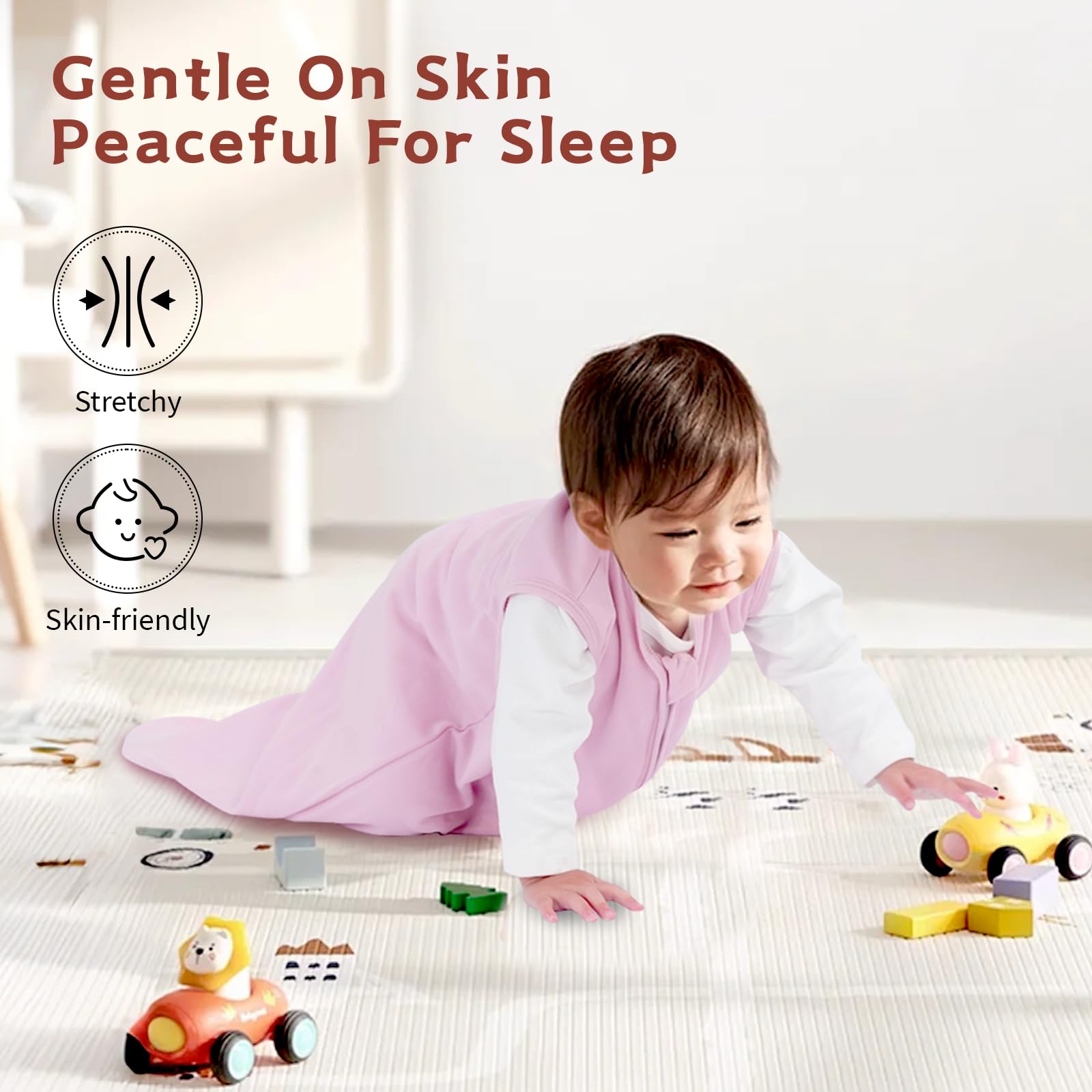 Wrrernsin sleep sack with internal protective layer to reduce friction.