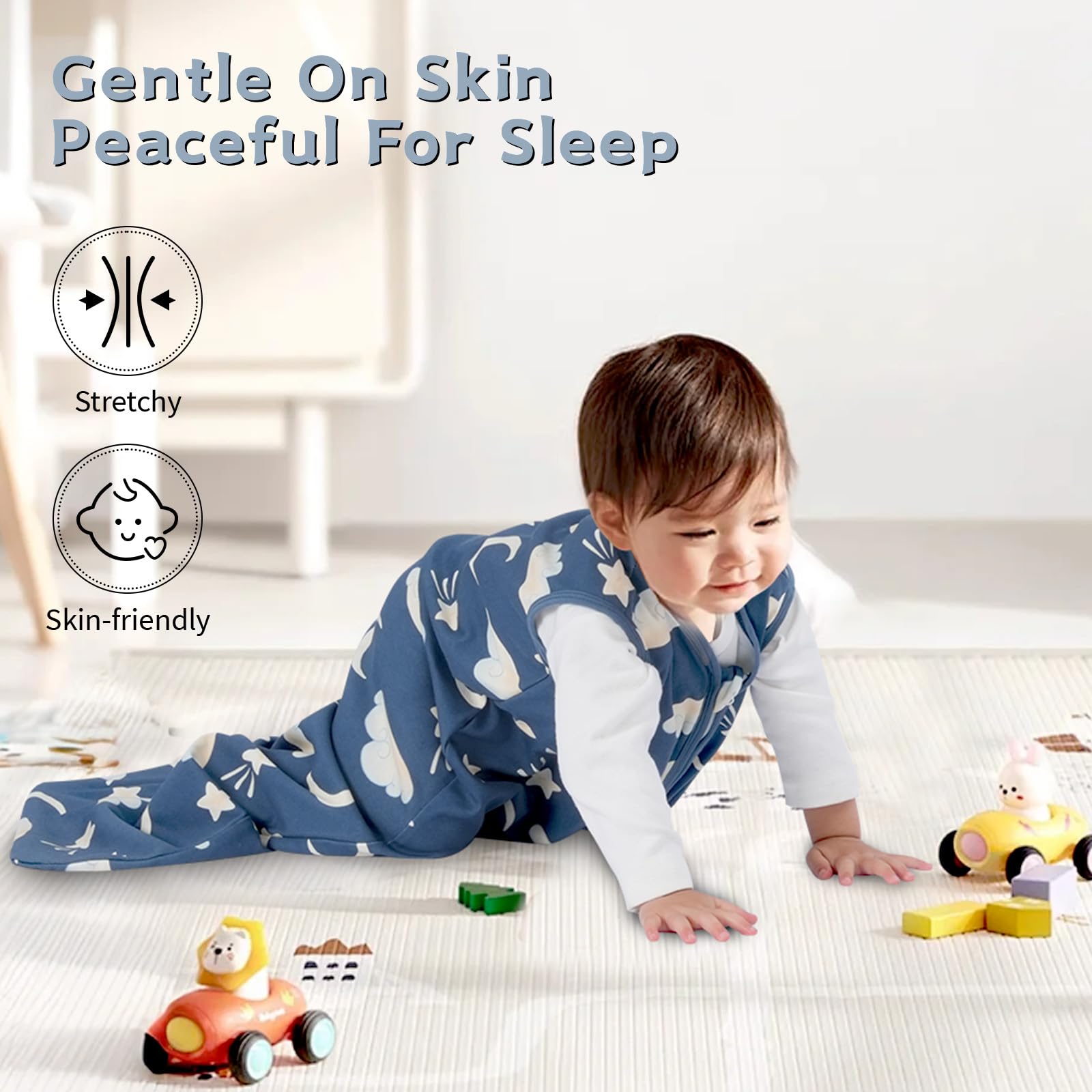 Wrrernsin sleep sack size options ensure proper fit from 0-24 months.