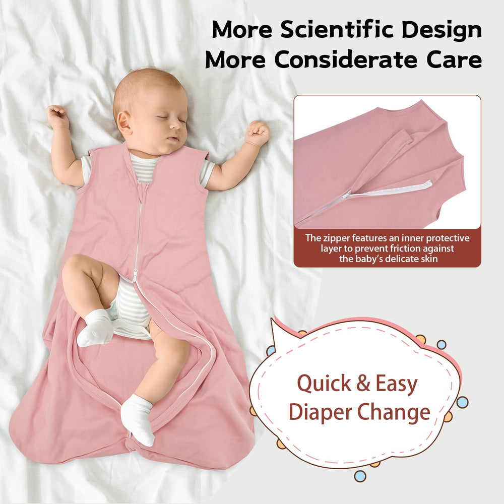 Wrrernsin sleep sack offers wide leg room for natural movement.