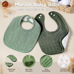 Wrrernsin bib back panel with waterproof satin keeps outfits dry during meals.