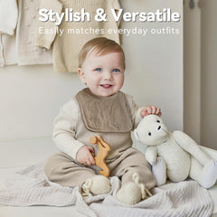 Wrrernsin muslin baby bib back waterproof fabric detail for spill protection
