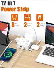 Wrxdmc 1400 joules surge protector with status indicator light