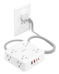 Wrxdmc 2-prong to 3-prong adapter with surge protection for older outlets