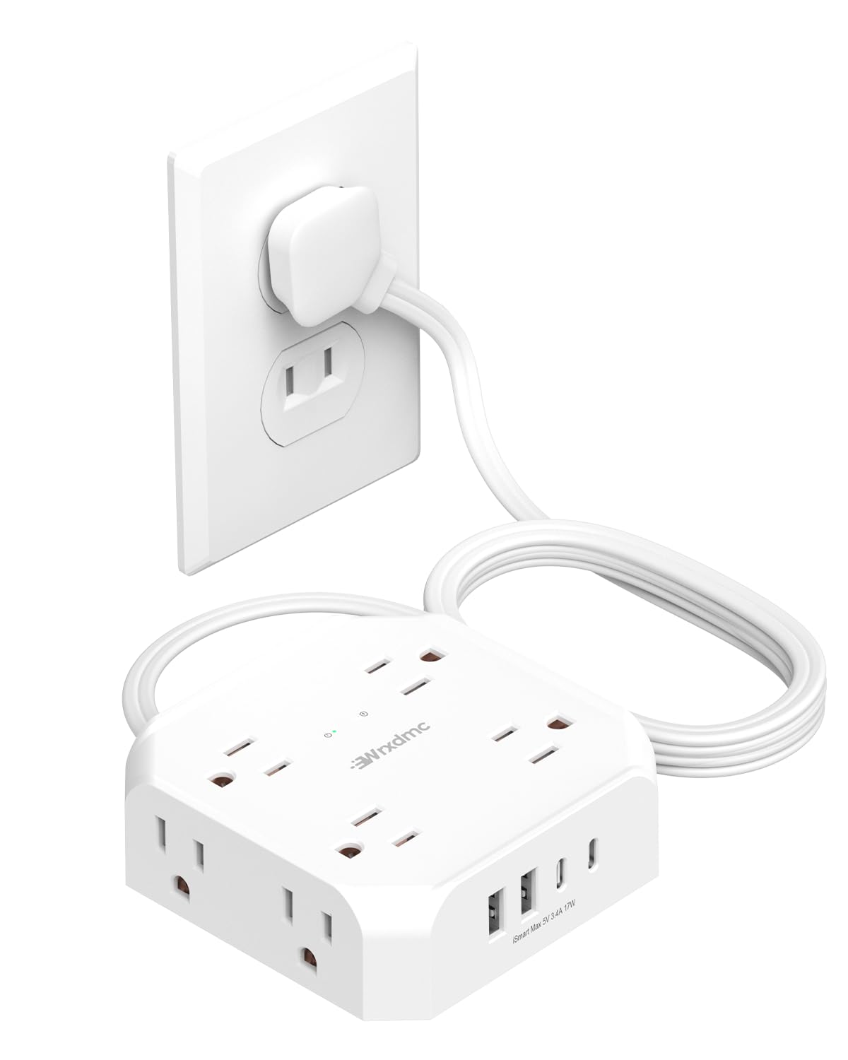 WRXDMC 2 Prong to 3 Prong Outlet Adapter converts old outlets for safer powered devices.