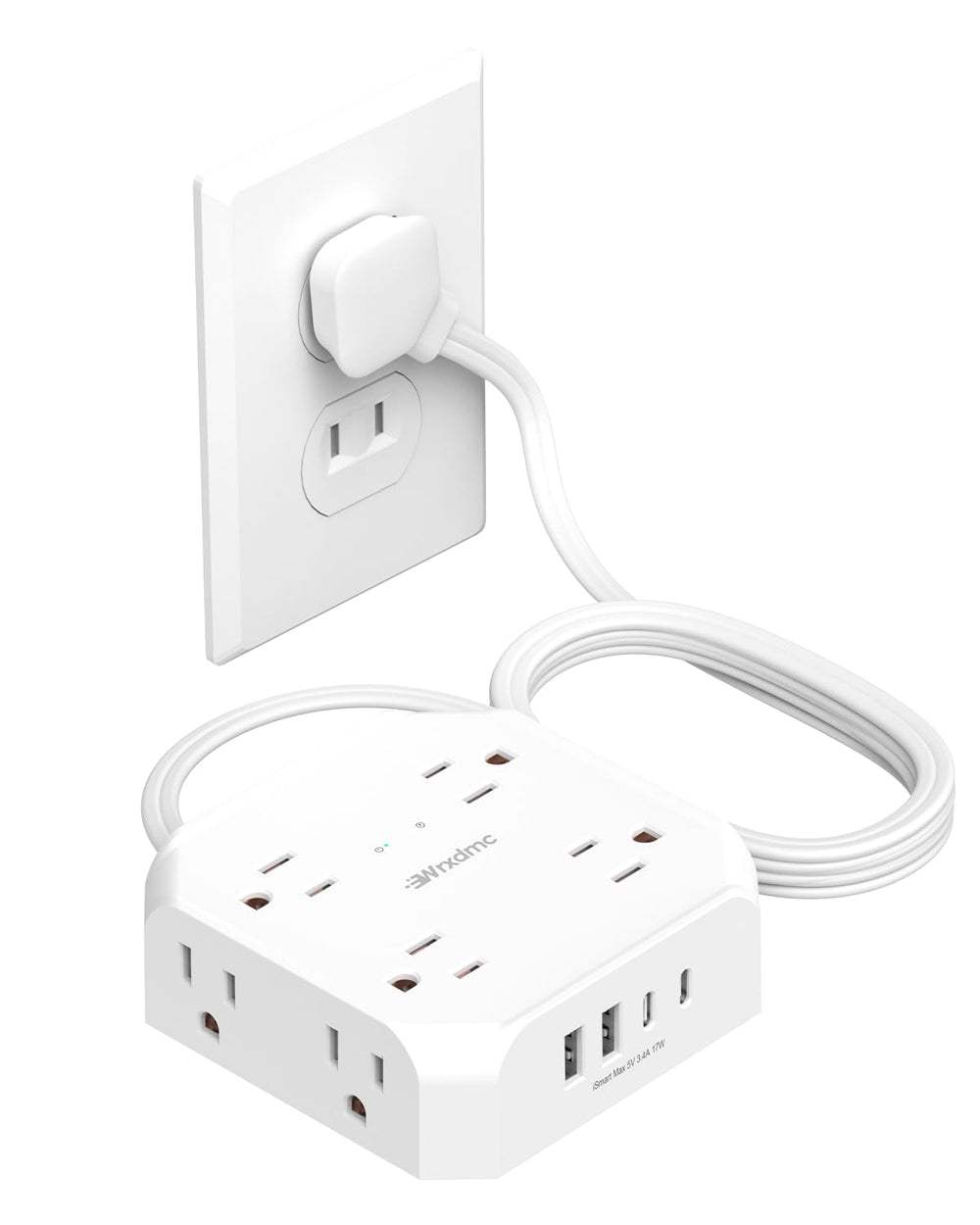 WRXDMC 2 Prong to 3 Prong Outlet Adapter converts old outlets for safer powered devices.