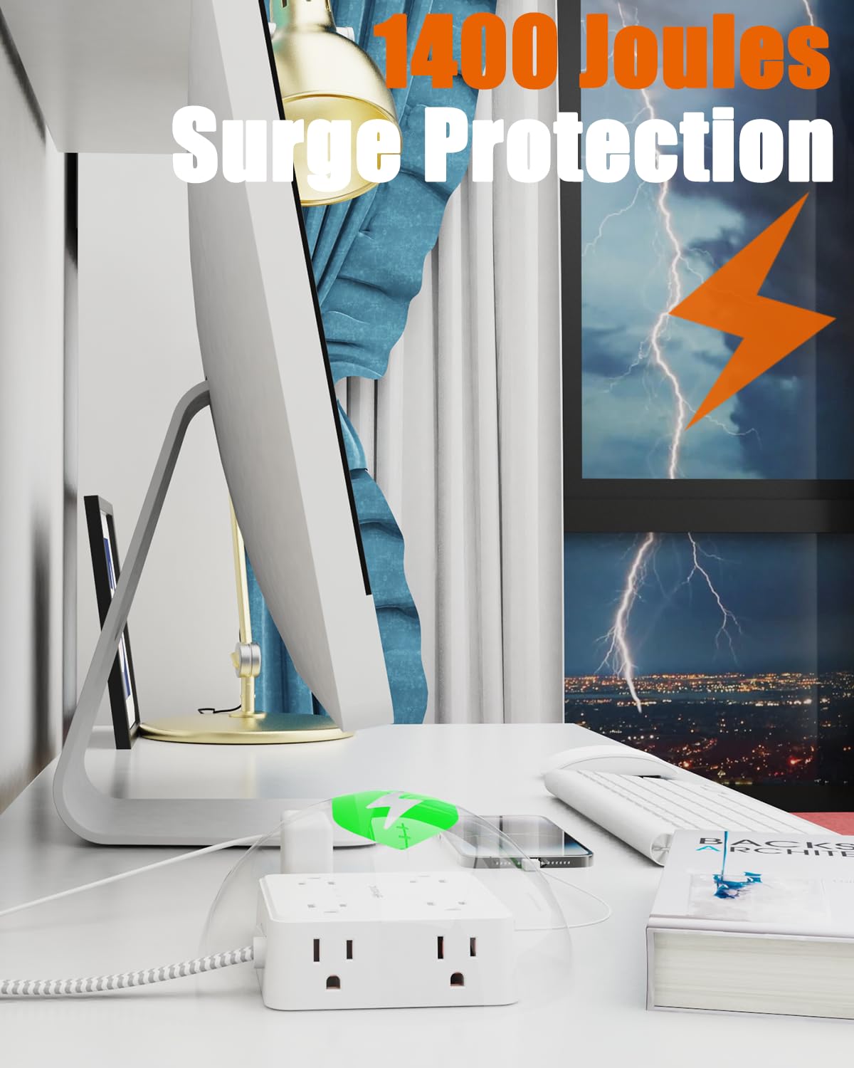 Wrxdmc 5ft braided extension cord offers flexible placement