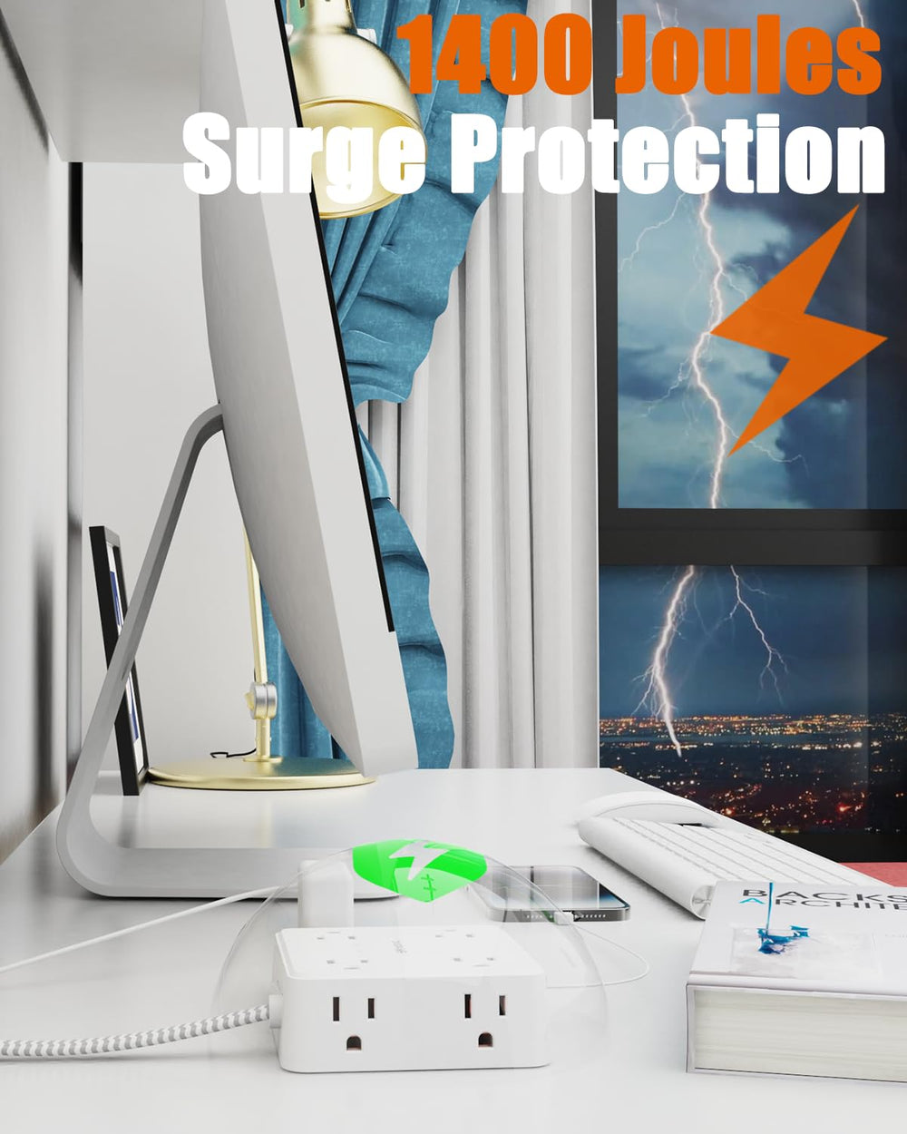 Wrxdmc 5ft braided extension cord offers flexible placement