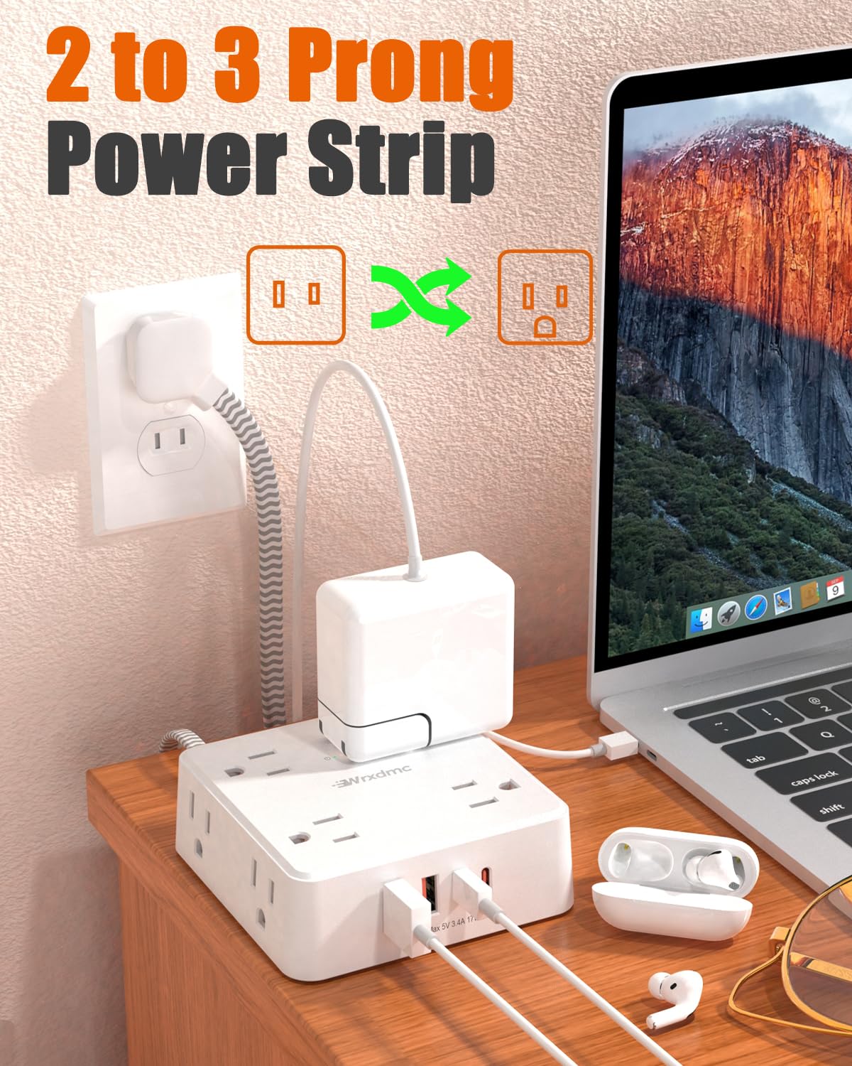 Wrxdmc ultra-thin flat plug sits flush against the wall