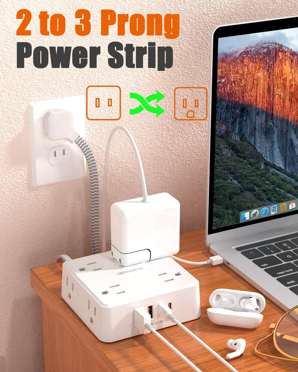 Wrxdmc ultra-thin flat plug sits flush against the wall