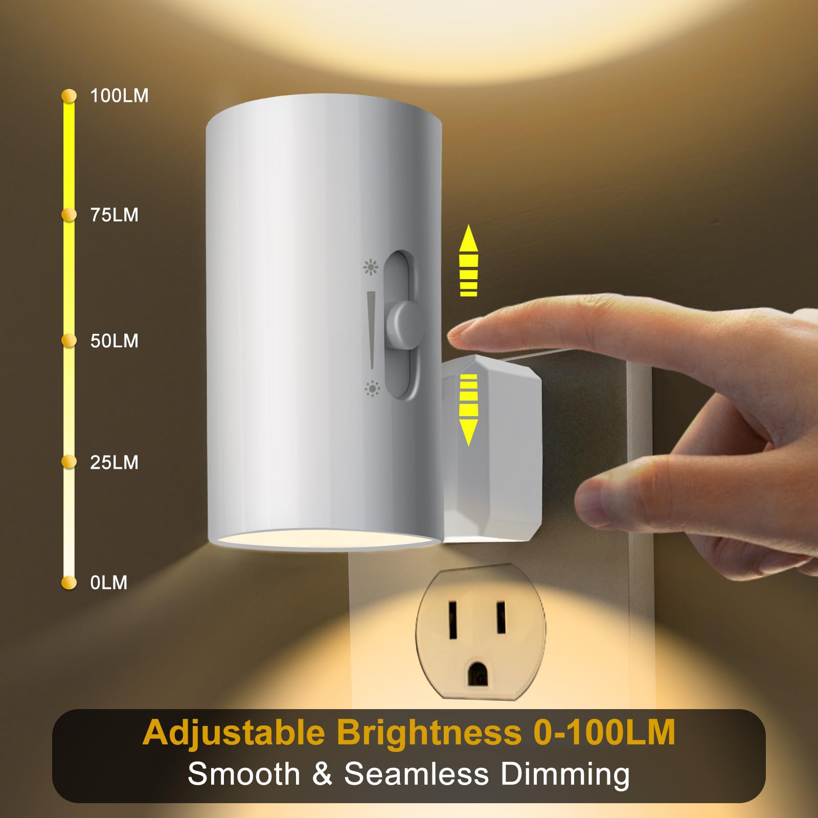 WSKVEZZA wall-plug night light suited for bathrooms and kitchens.