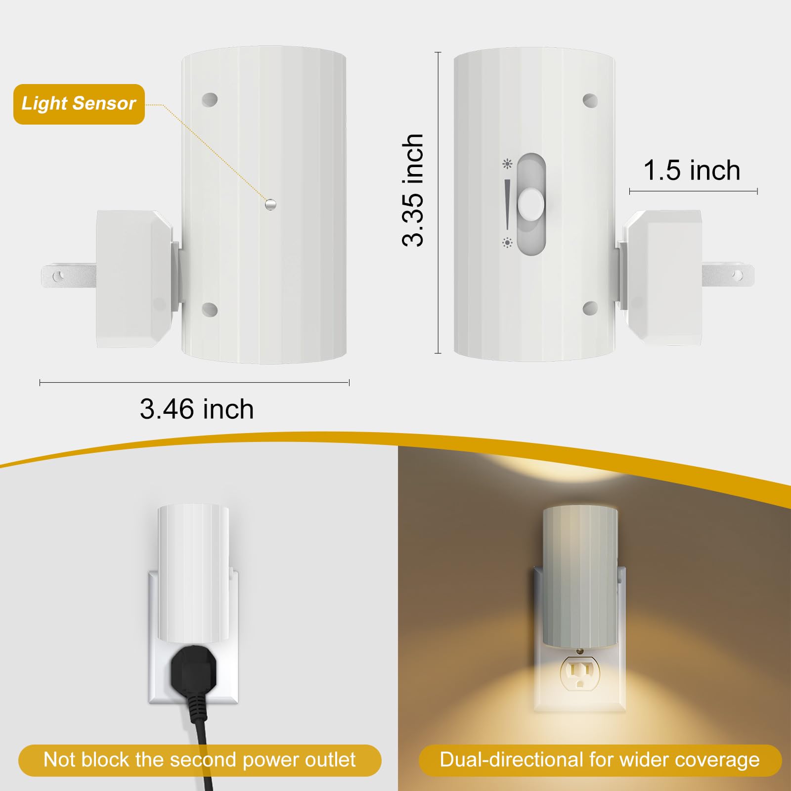 WSKVEZZA dual up-and-down lighting covers wider areas for better reach.