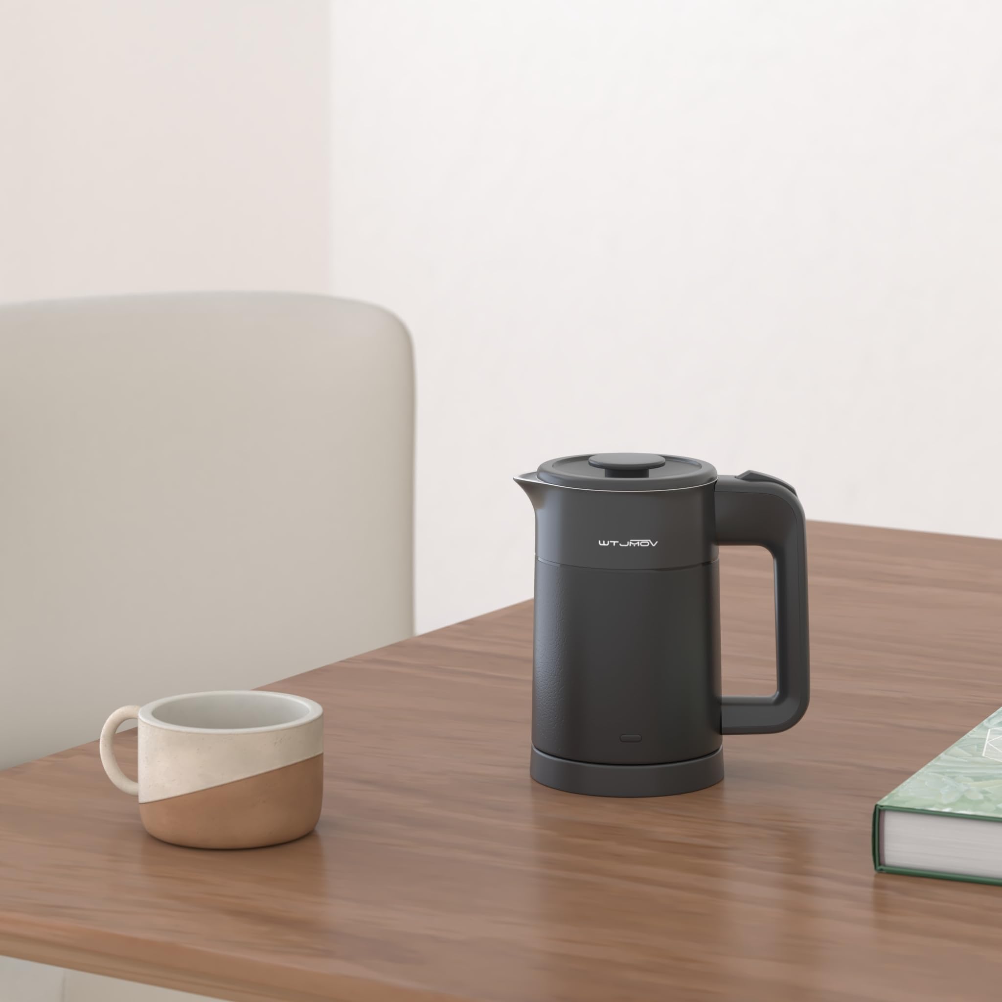 WTJMOV 0.6L kettle boils quickly for singles.