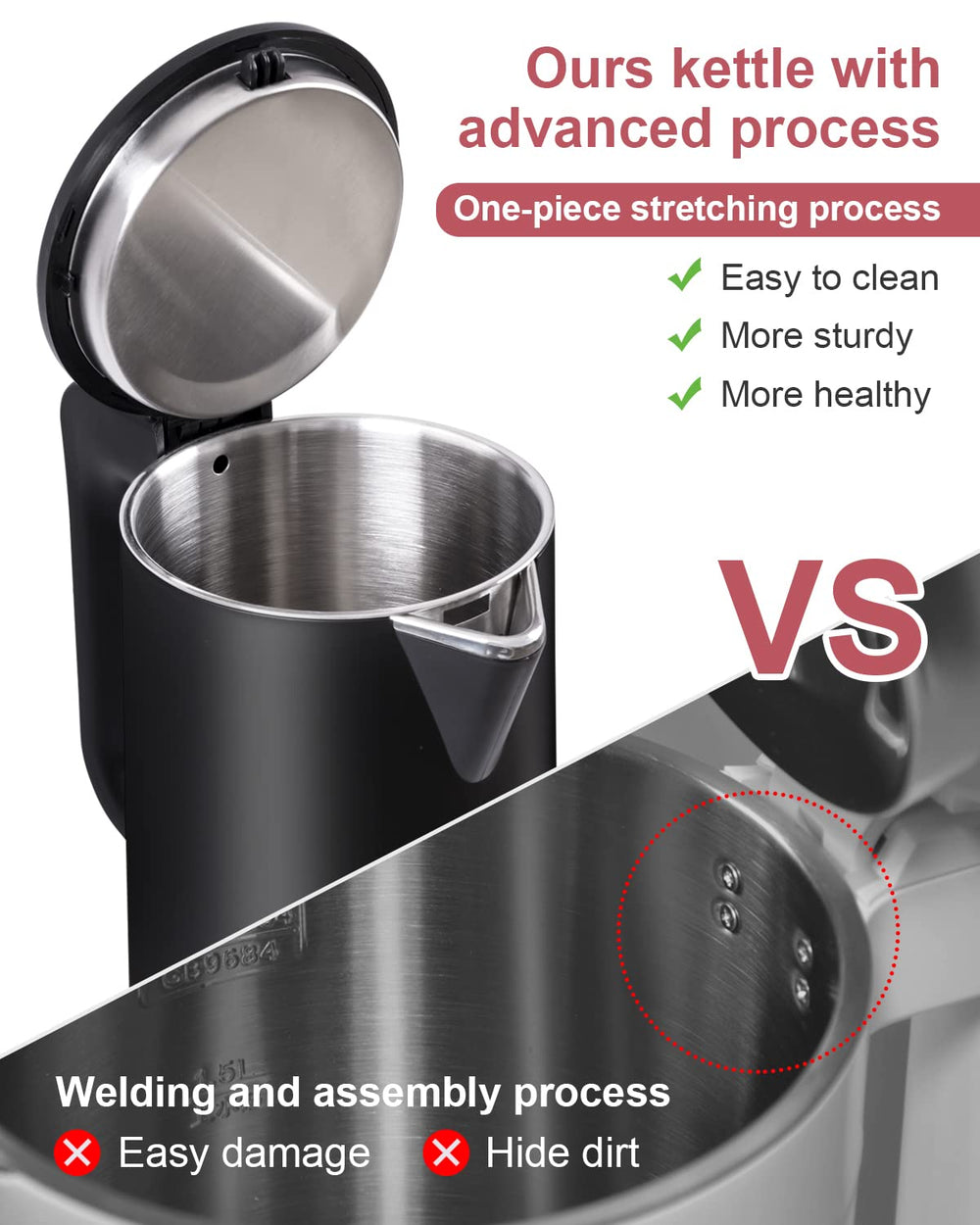 WTJMOV one-button operation with LED indicator simplifies boiling.