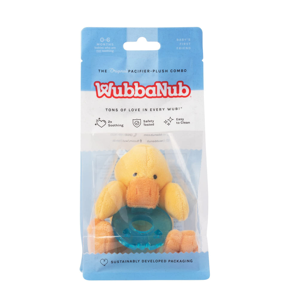 WubbaNub suitable for newborns through six months.