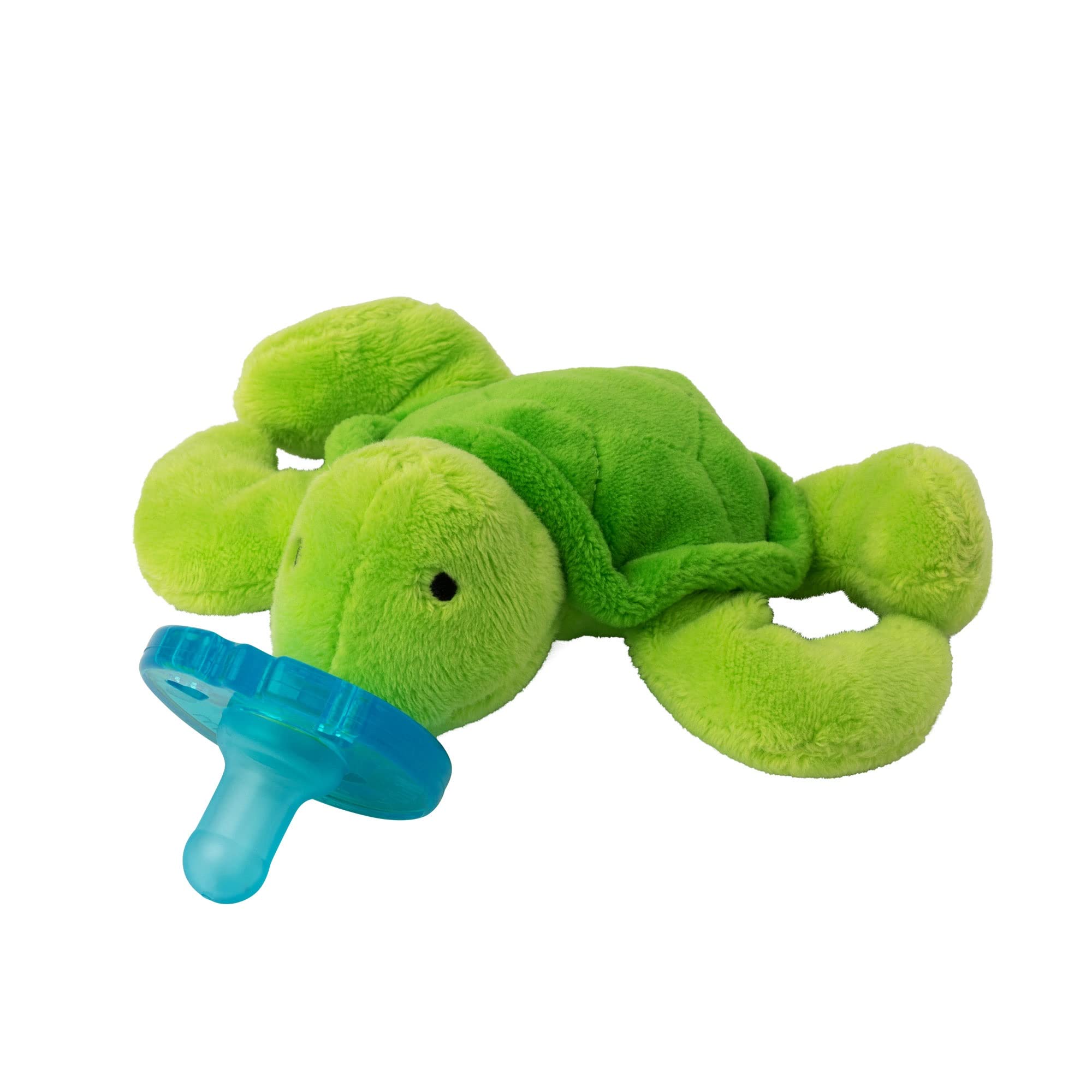 WubbaNub Turtle pacifier plush in baby hands