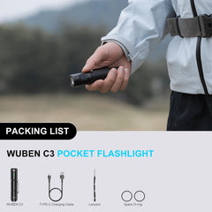 Wuben C3 indicator light status communicates charge level clearly