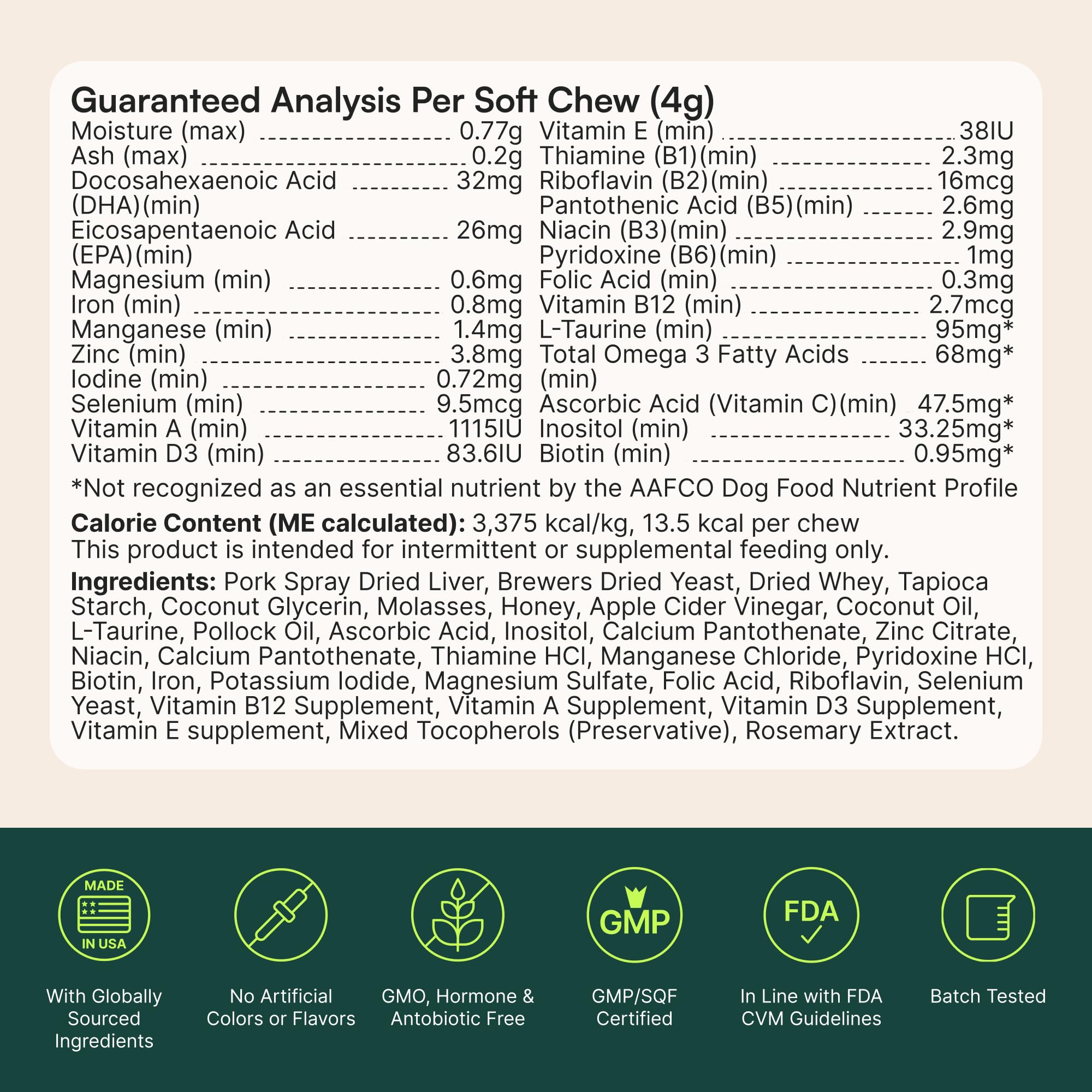 Wuffes serving spoon image shows easy, consistent dosing for daily routine.