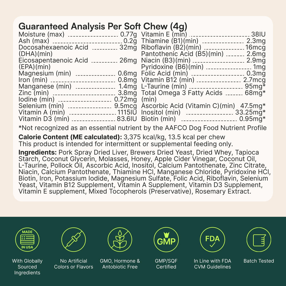 Wuffes serving spoon image shows easy, consistent dosing for daily routine.