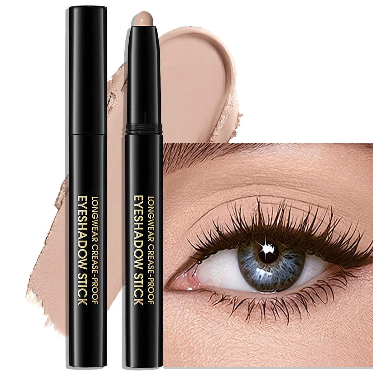 Wugbc Eyeshadow Stick Desert closeup showing rich matte pigment for day to night looks.