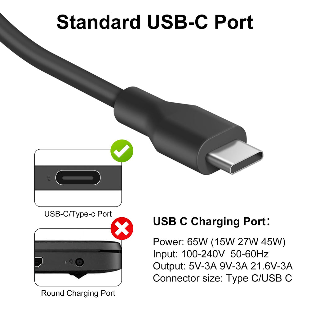 WUINTE USB-C charger side ports ready for multi-device charging.