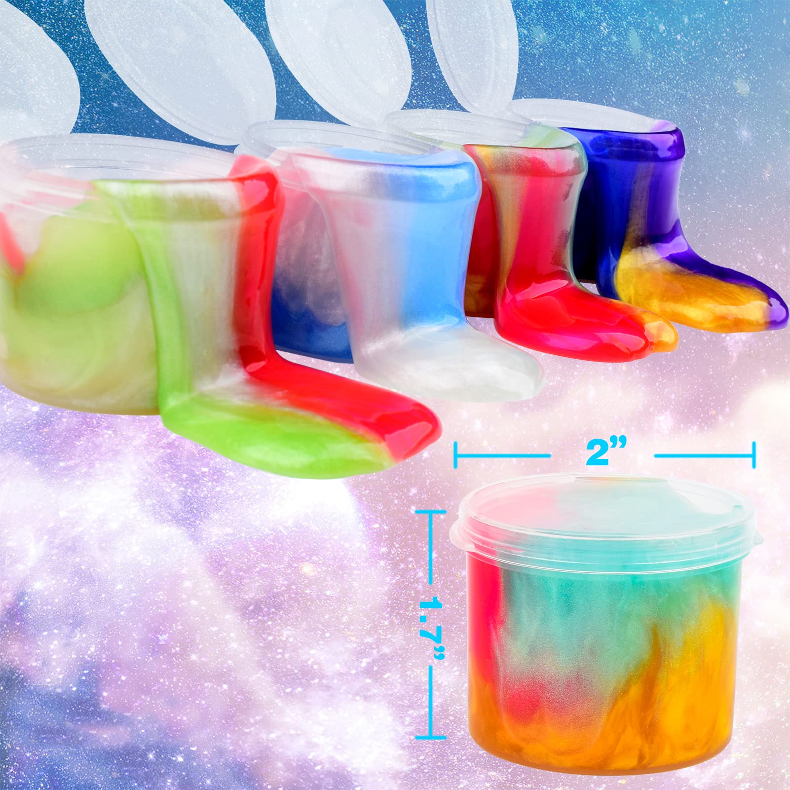 WUJYLY Galaxy Slime Kit in action, kids playing with soft, moldable slime