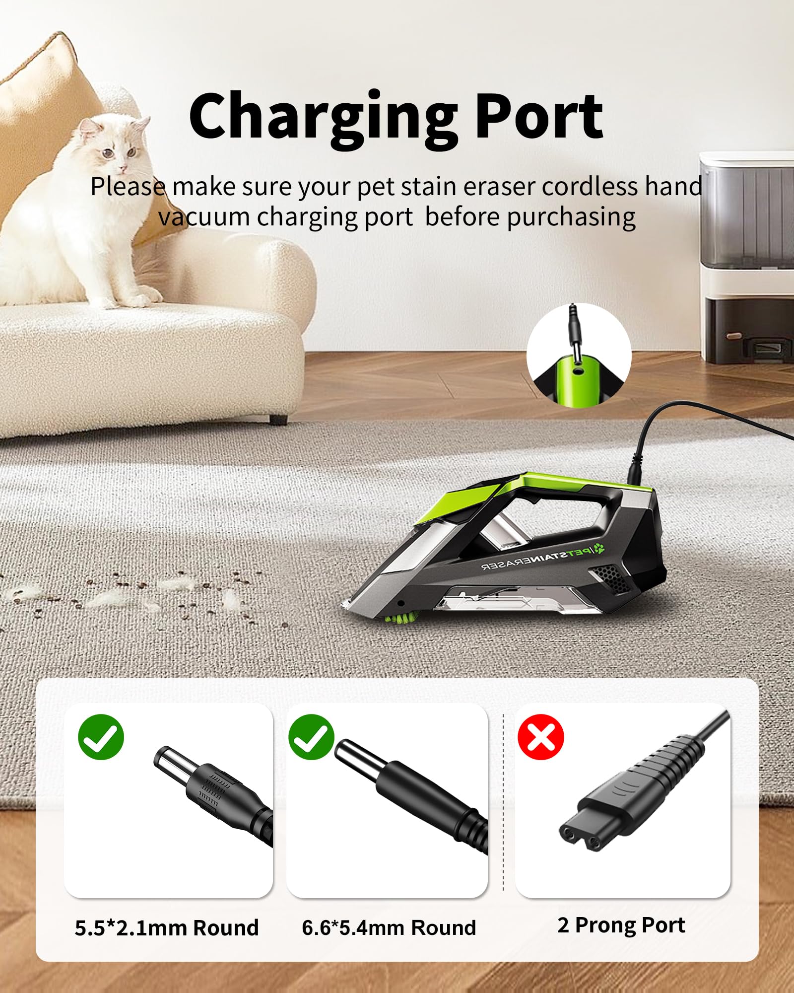 WUKUR charger provides surge, over-current, over-voltage protections.