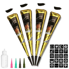 Wumawu temporary tattoos kit with four cones for bold, long-lasting designs.