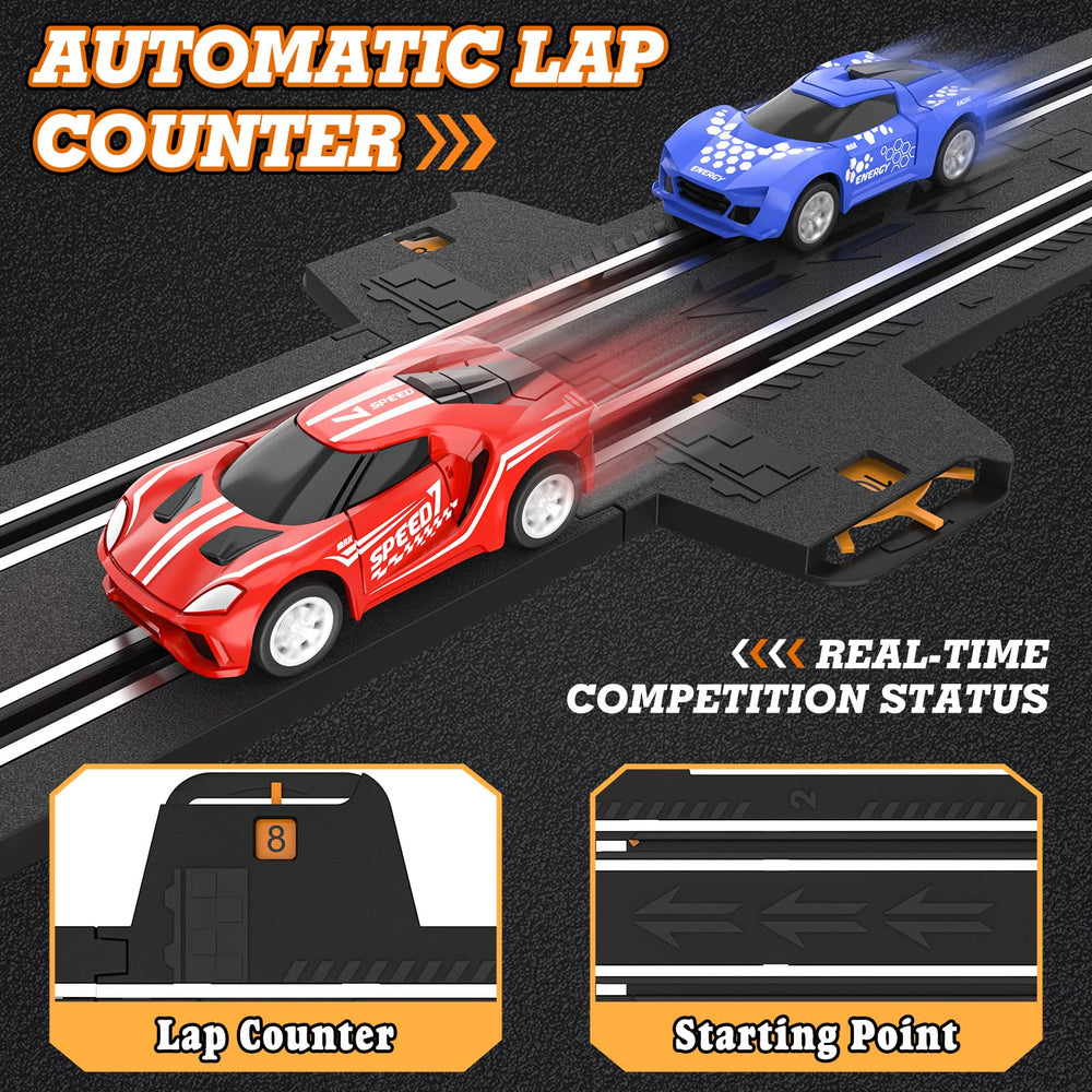 Wupuaait slot car track long track provides extended racing fun and stable assembly.