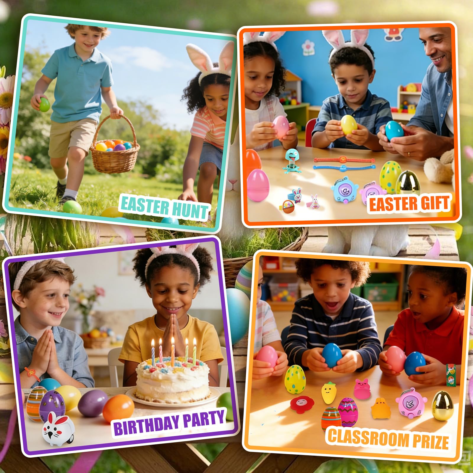 Wuridiwa Easter eggs toy pack, diverse goodies inside.