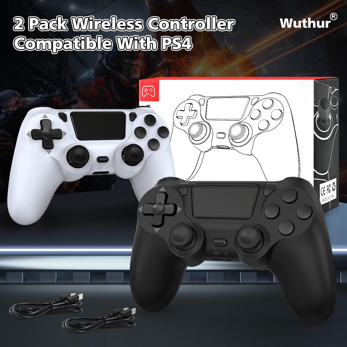 Bundle contents: two Wuthur controllers and USB-C cables