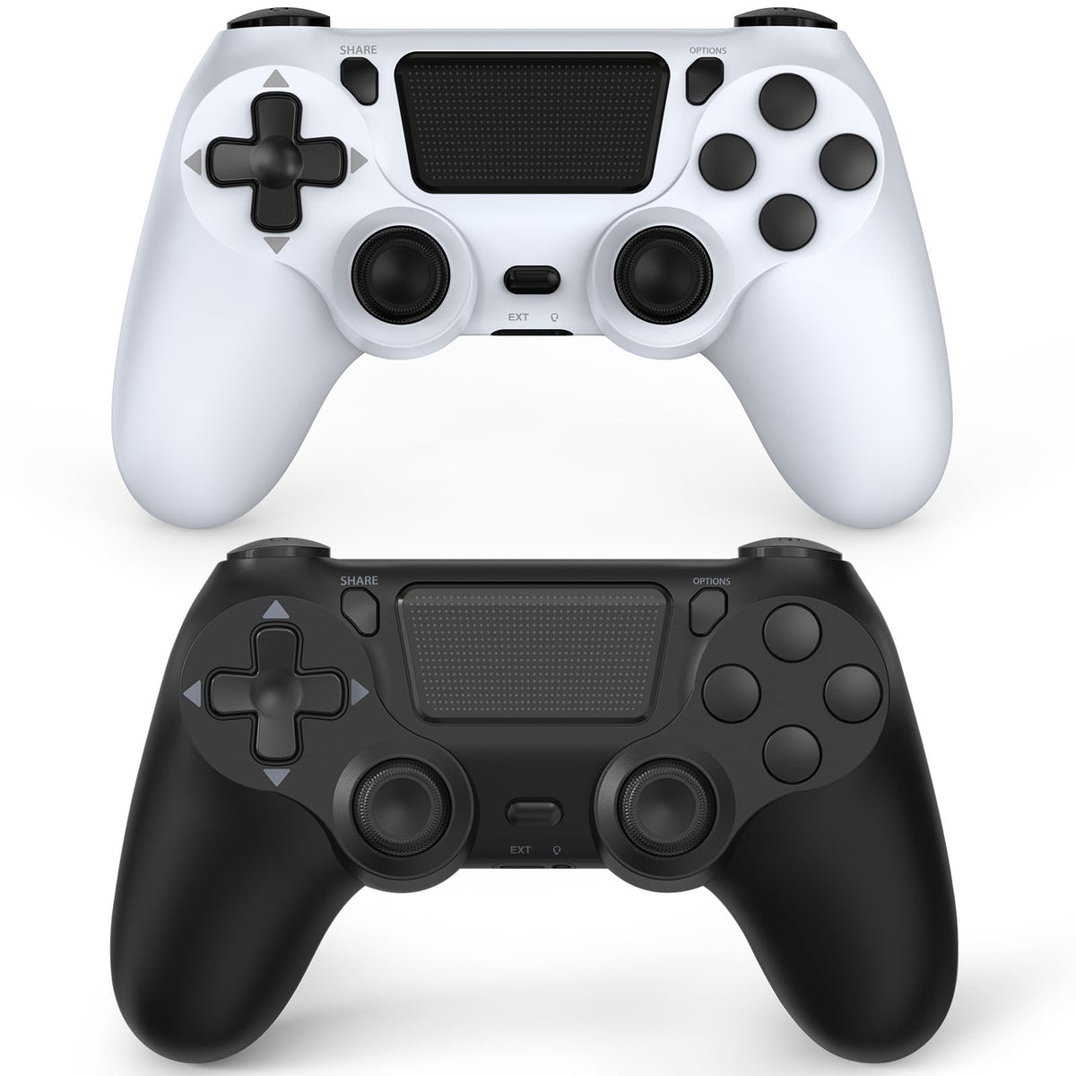 Wuthur PS4 controller front view in black and white for immersive gameplay