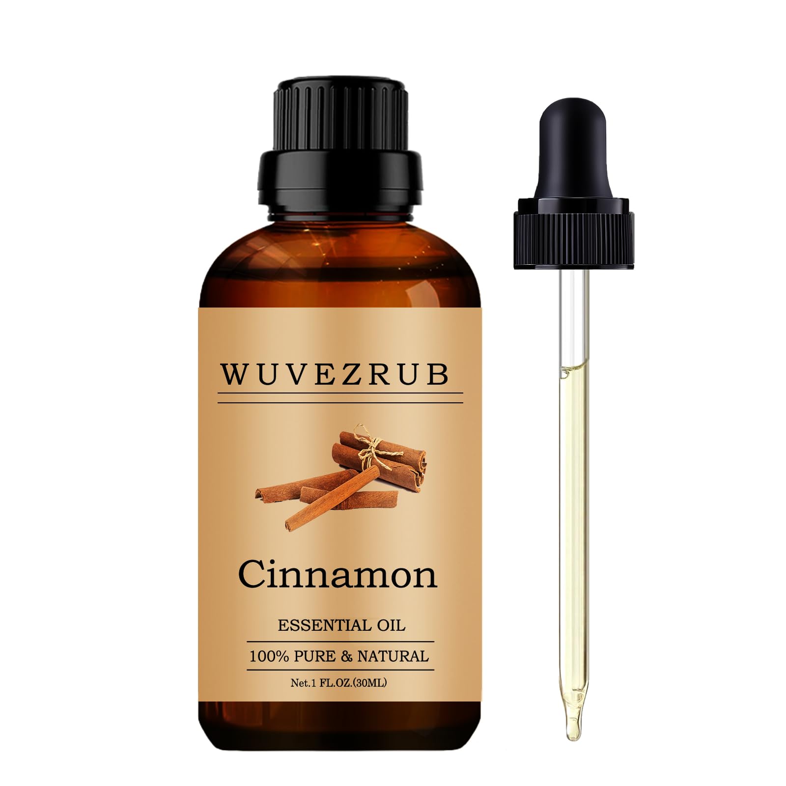 Wuvezrub Cinnamon Essential Oil bottle ready for aromatherapy diffusion