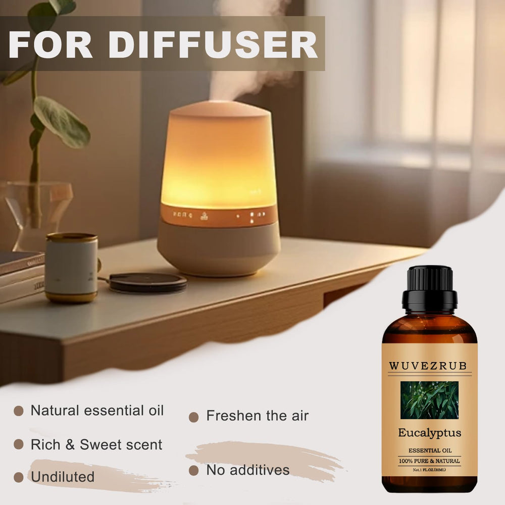 Wuvezrub eucalyptus essential oil for DIY skincare, add to creams or shampoos.