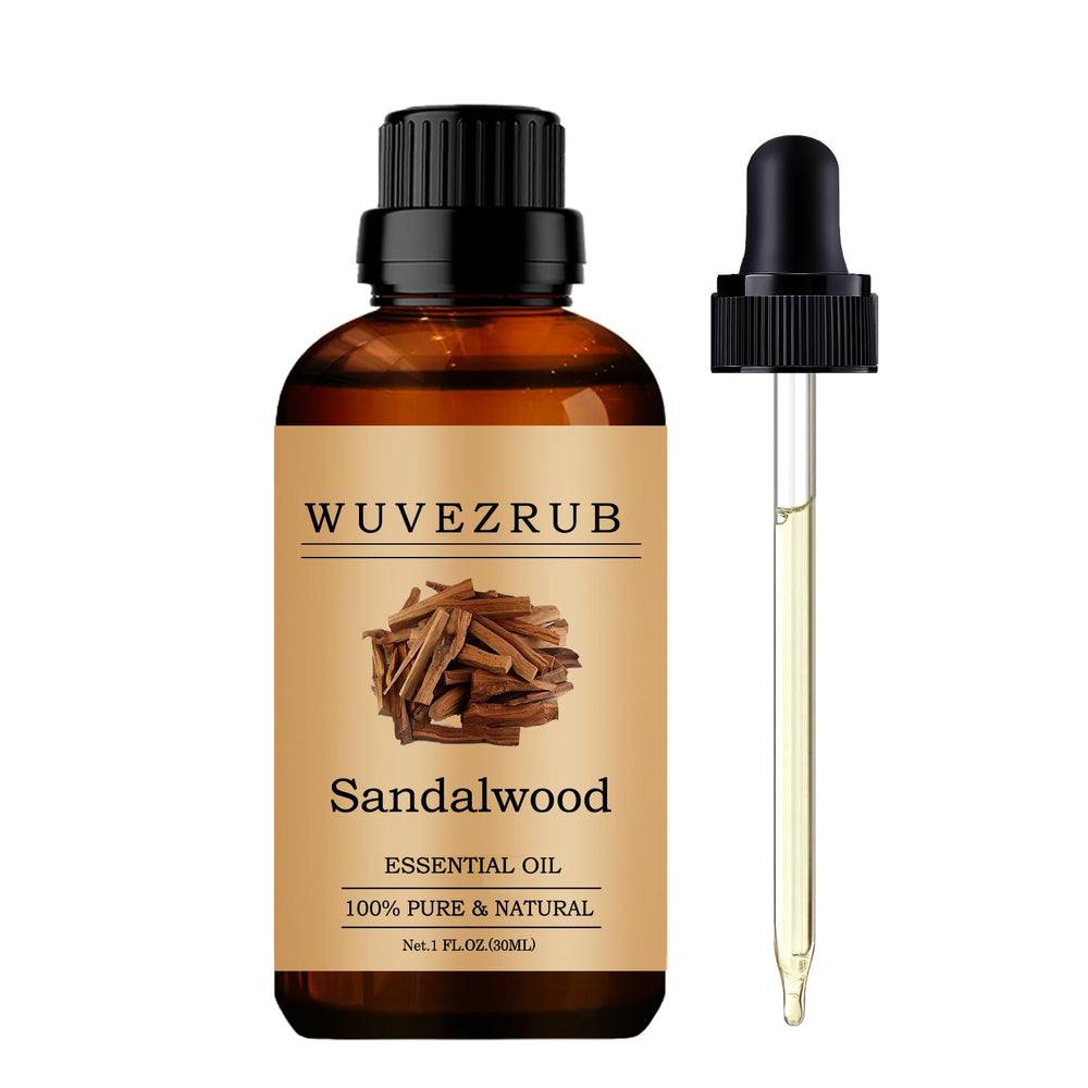 Wuvezrub sandalwood essential oil bottle 30ml for aroma diffusion.
