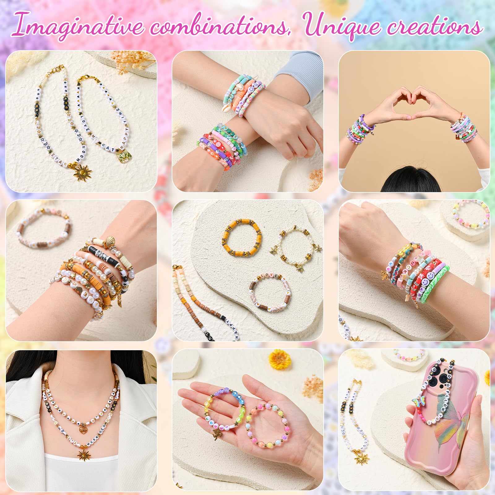 Wuzoe gold accessories add sparkle to finished bracelets