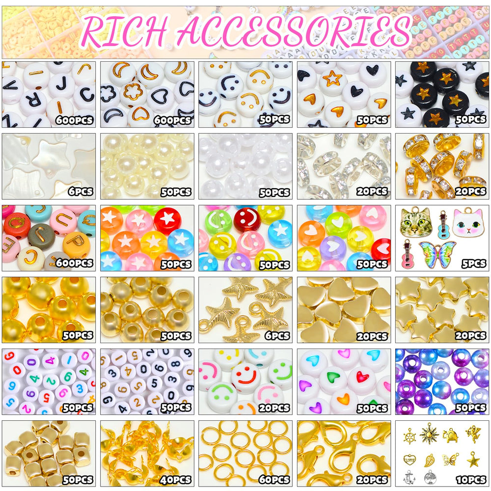 Wuzoe beads set includes hearts and smileys for joyful, expressive designs