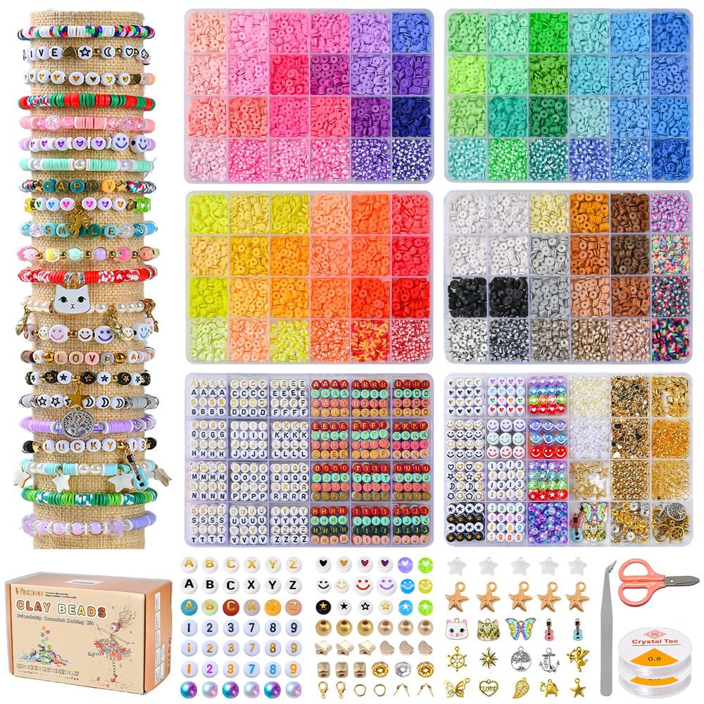 Wuzoe Friendship Bracelet Kit with 96 colors of clay beads for vibrant, personalized pieces