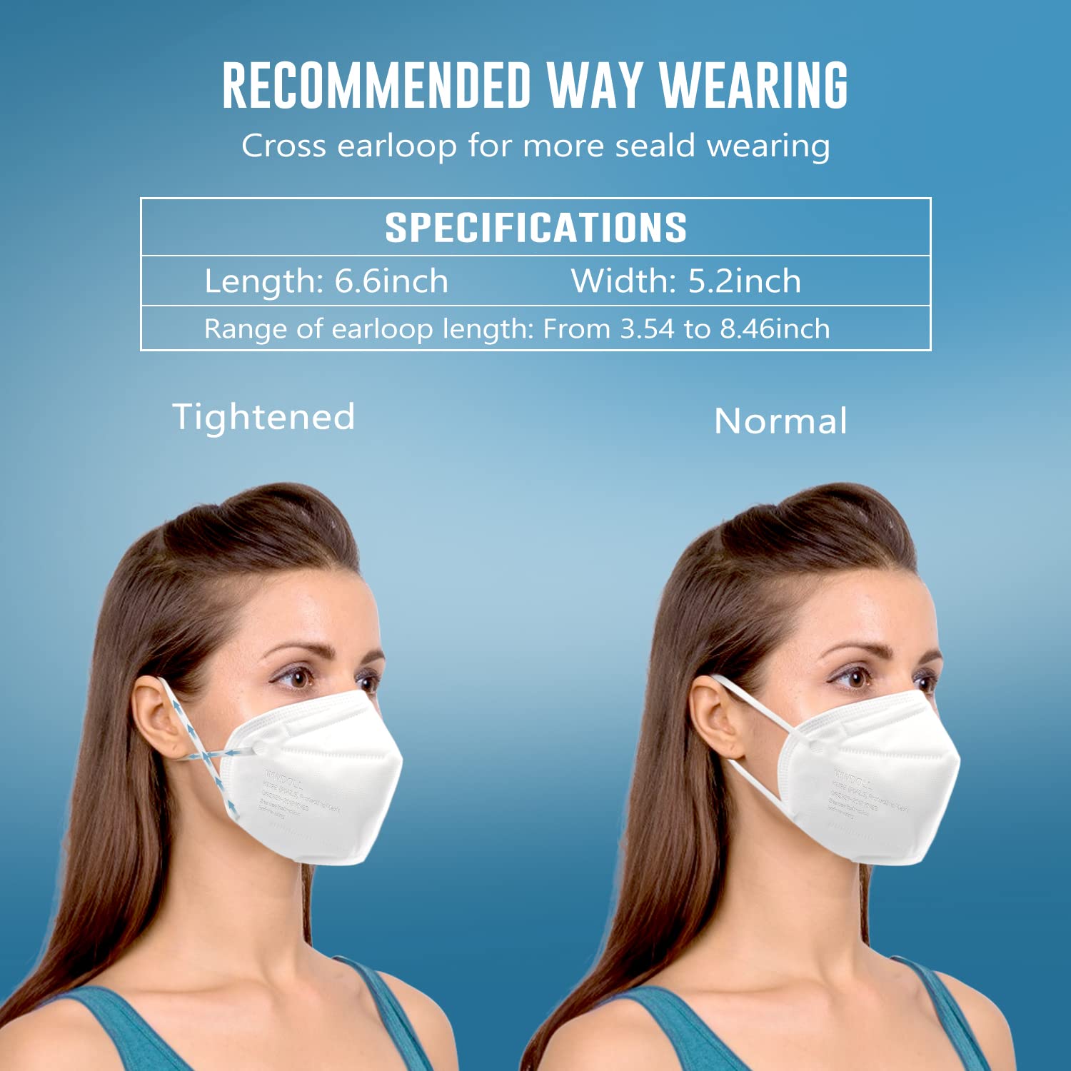 Adjustable nose clip helps seal the WWDOLL KN95 mask