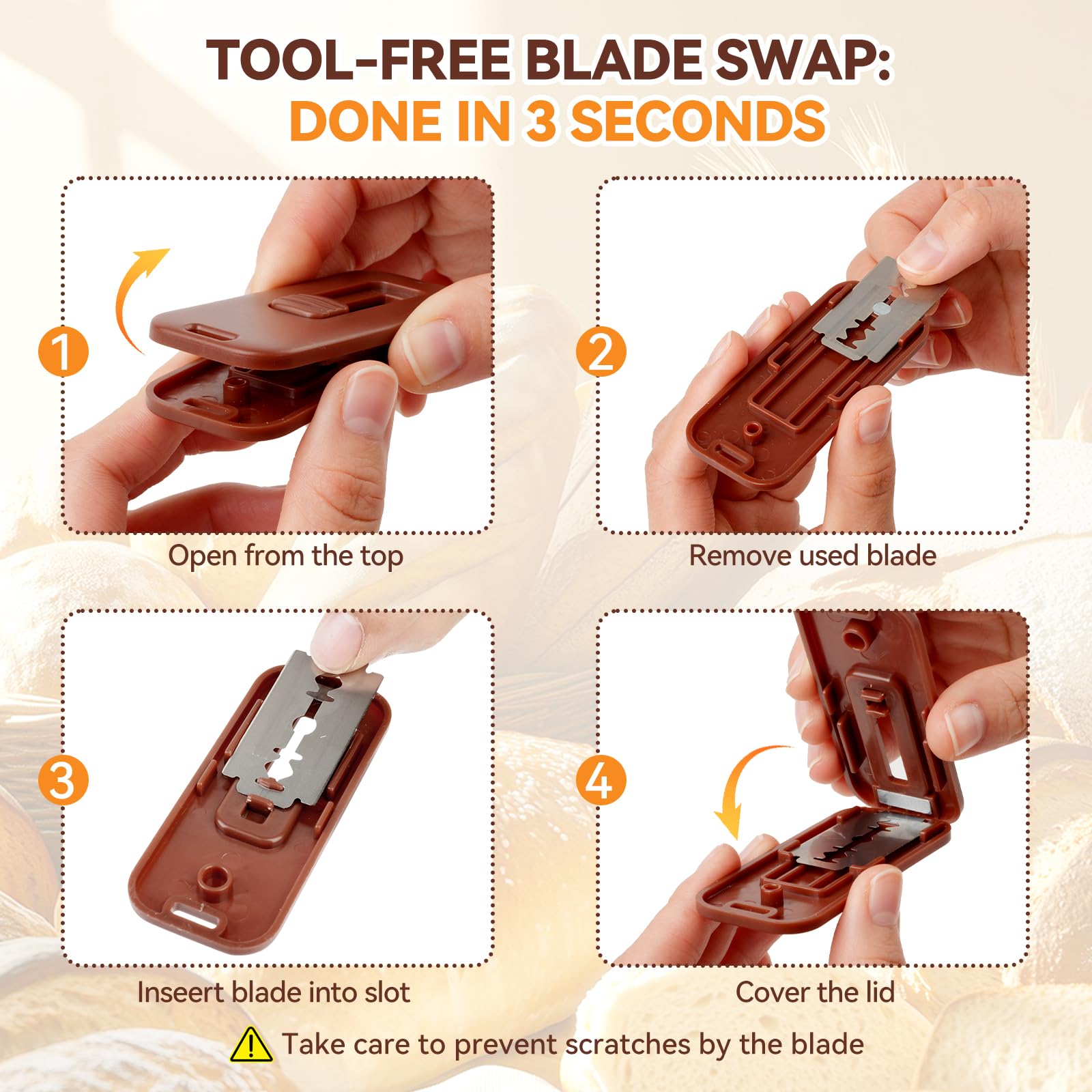 wwhako Bread Lame easy cleaning surfaces stay hygienic after baking