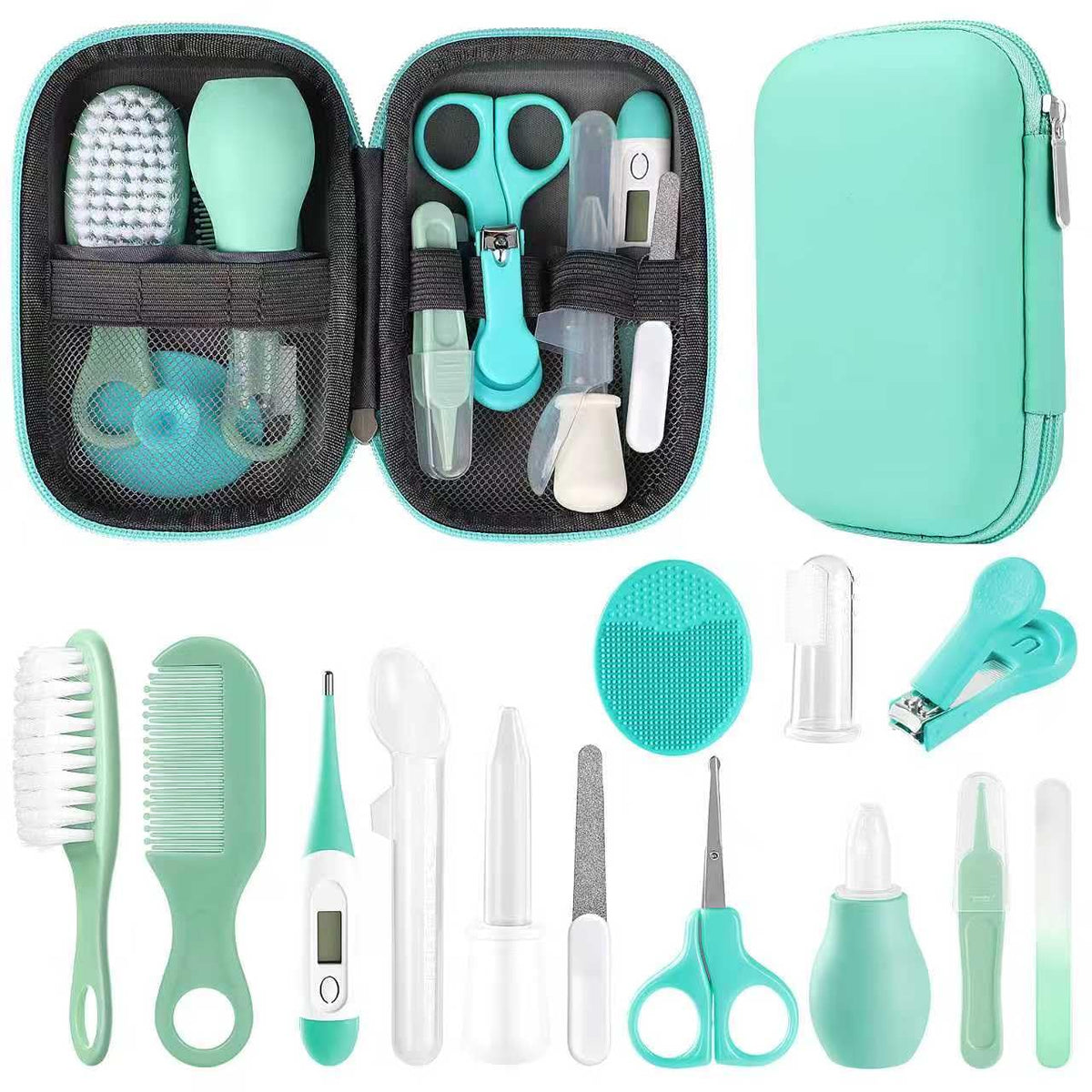 WXA Baby Grooming Kit 14-in-1 hair brush and comb for safe newborn grooming.