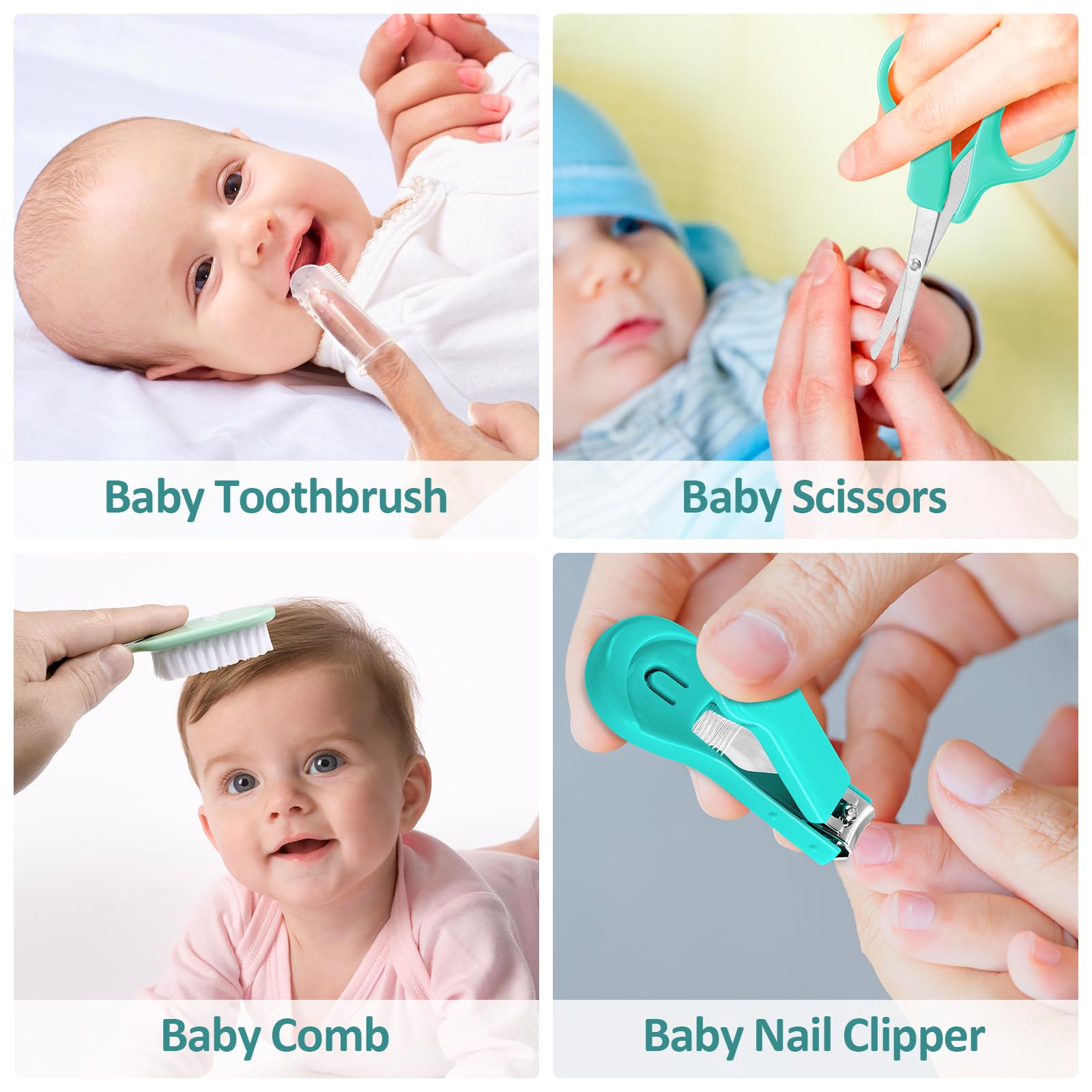 WXA baby scissors and tweezers for careful grooming.