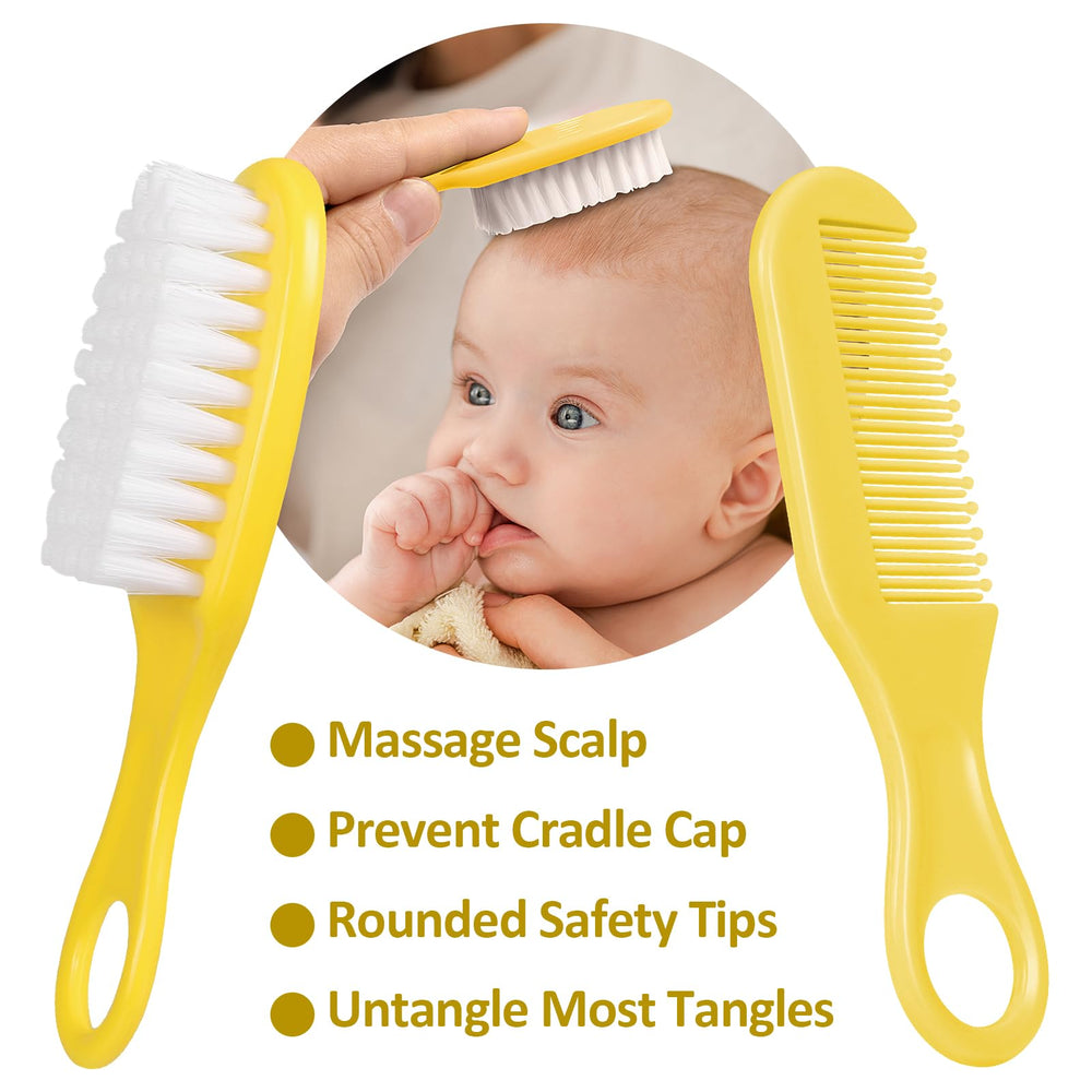WXA baby hair brush with gentle bristles soothing the scalp during grooming