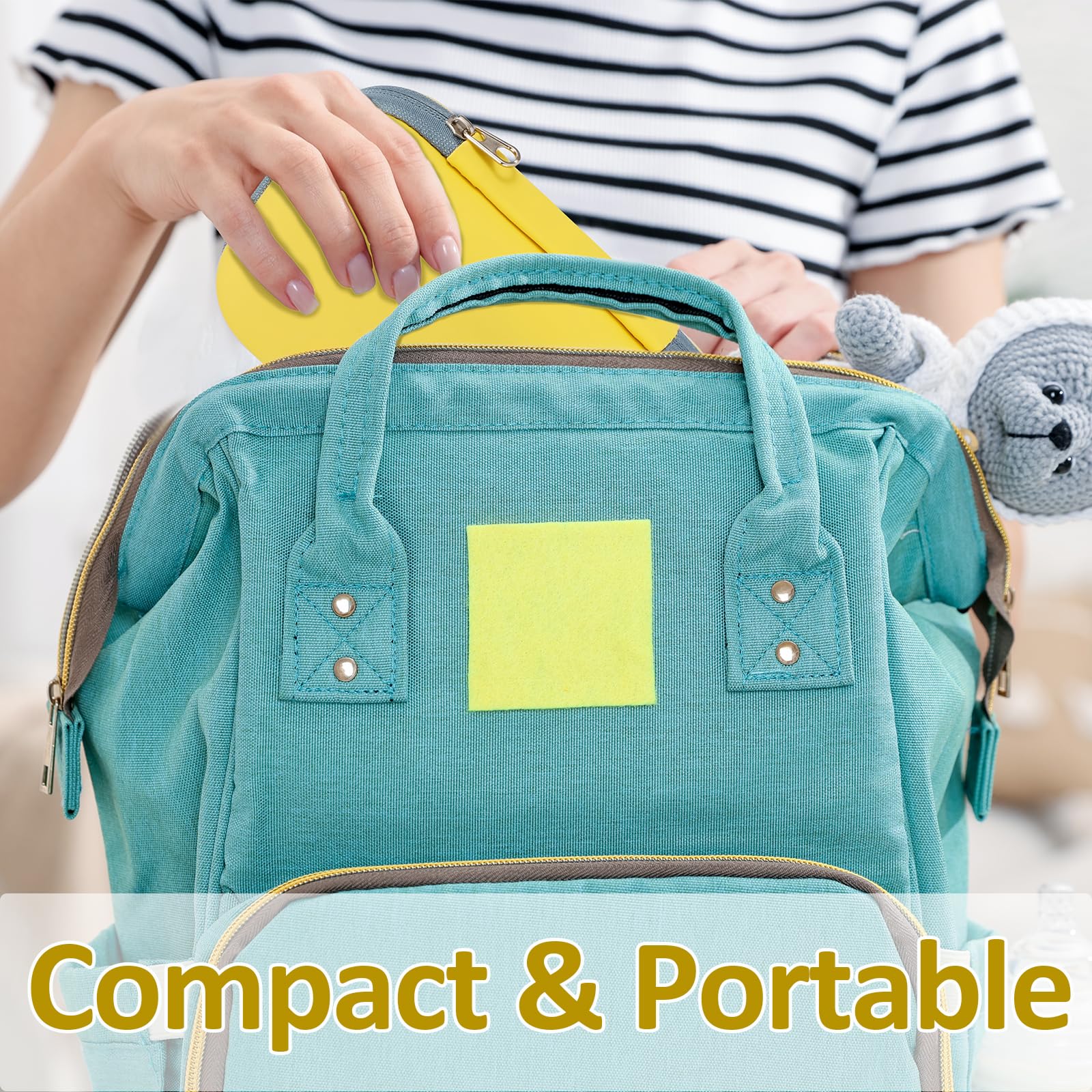 WXA portable blue EVA bag keeps grooming items organized for travel