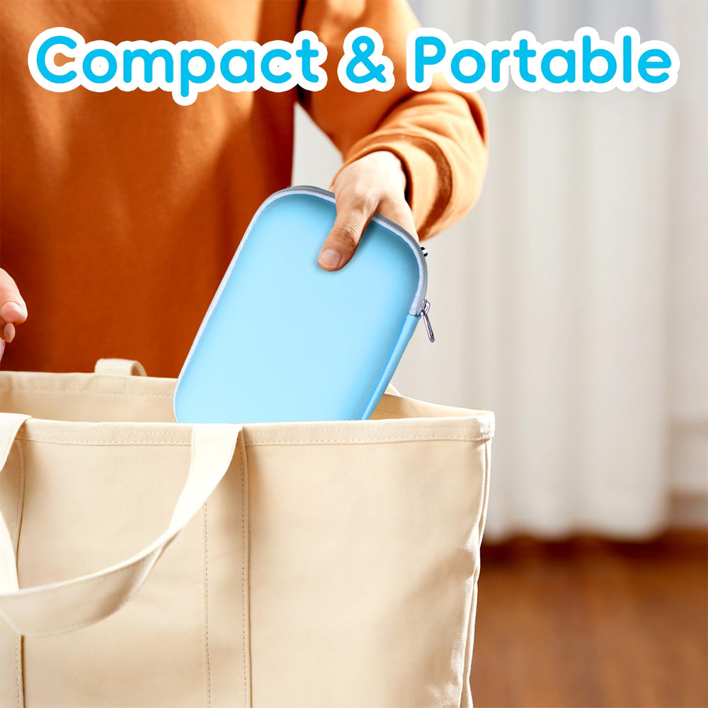 WXA EVA blue bag keeps grooming tools organized on the go.