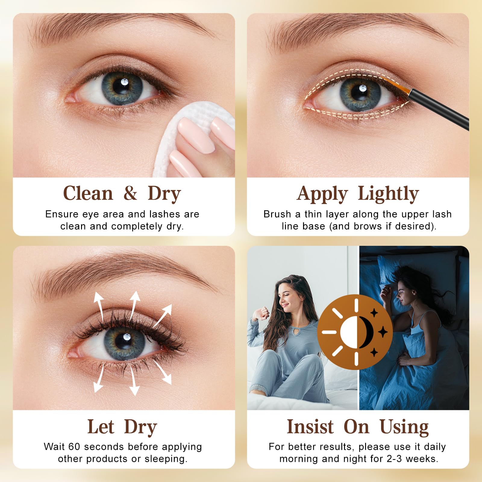 WXMX Lash Serum brows application — multi-use for lashes and brows.