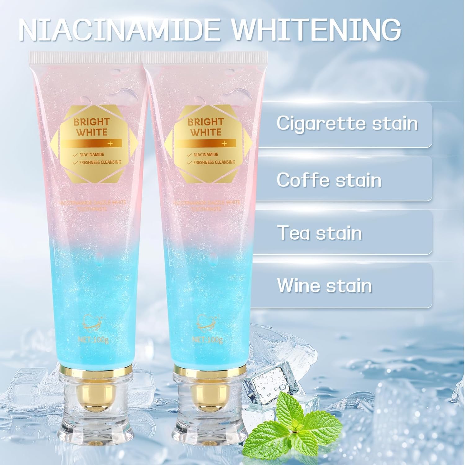 WXMX Niacinamide toothpaste brushing action demonstrates ease of everyday whitening.