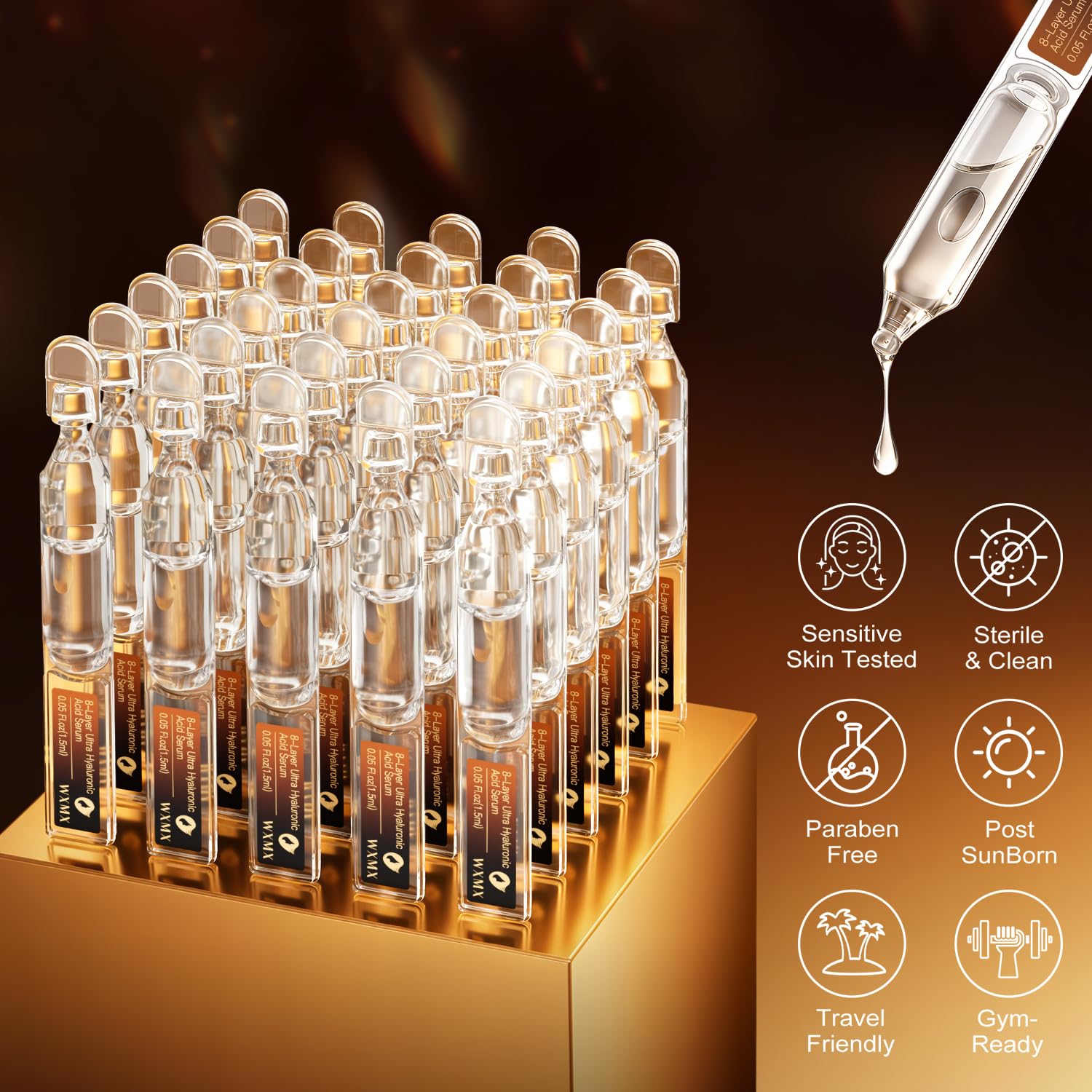 WXMX Ultra Hyaluronic Acid Serum silk texture swatch demonstrates quick absorption