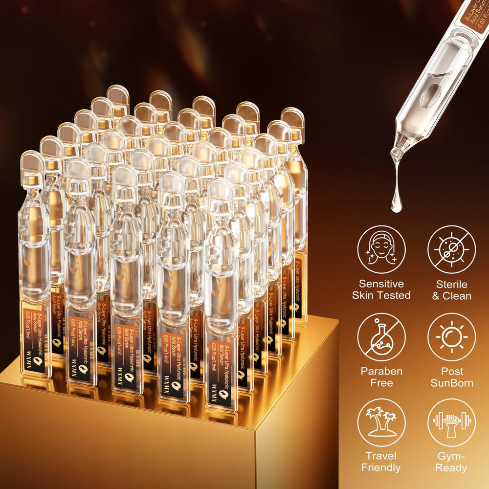 WXMX Ultra Hyaluronic Acid Serum silk texture swatch demonstrates quick absorption