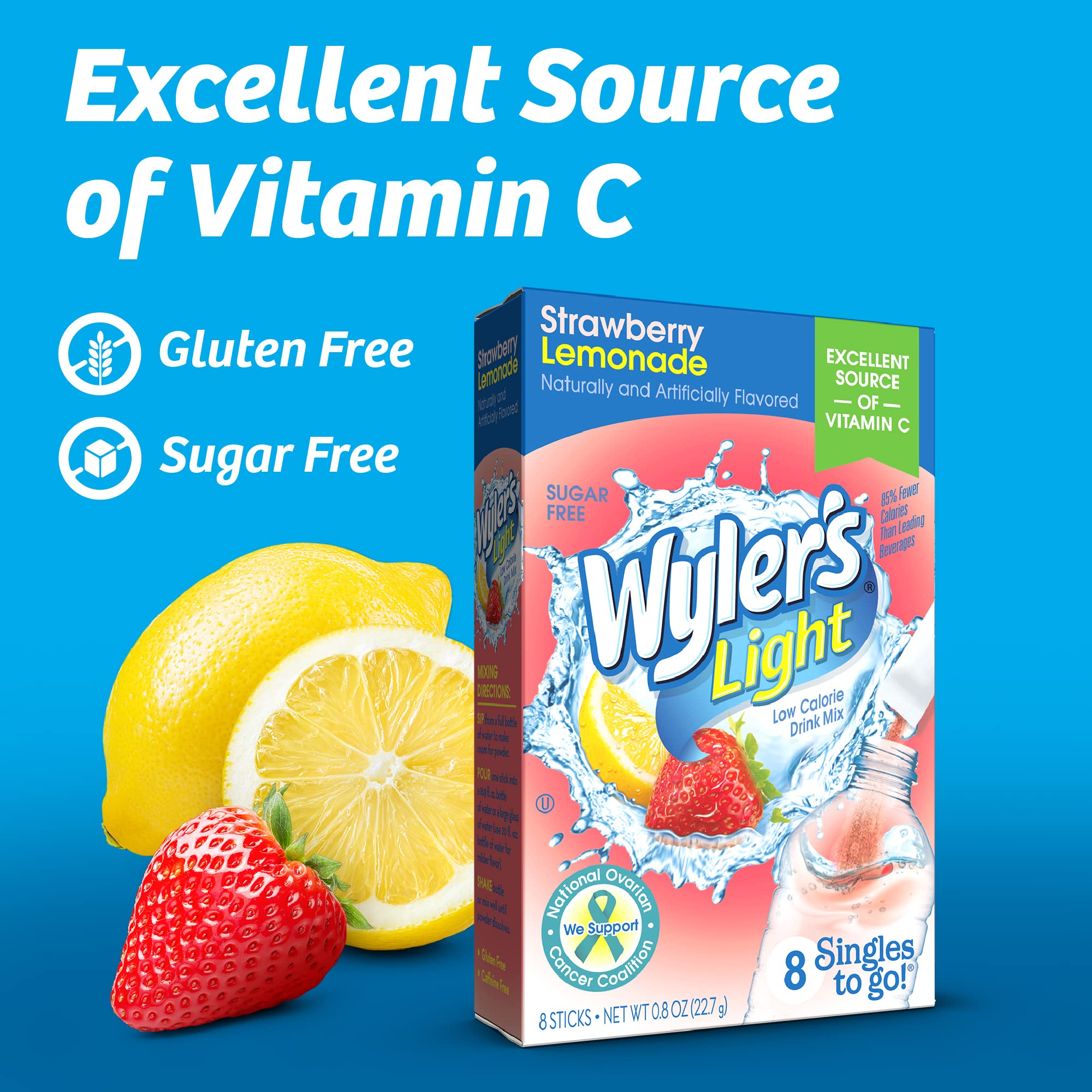 Wyler's Light 5-calorie sugar-free packet for on-the-go hydration.